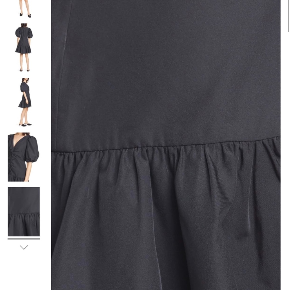 $495 NWT Rebecca Taylor Black Taffeta Dress -4 - Picture 8 of 8